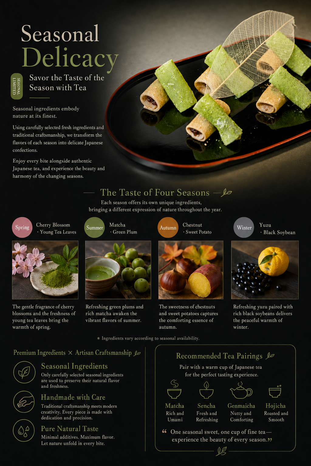 Seasonal Japanese delicacies inspired by the four seasons
