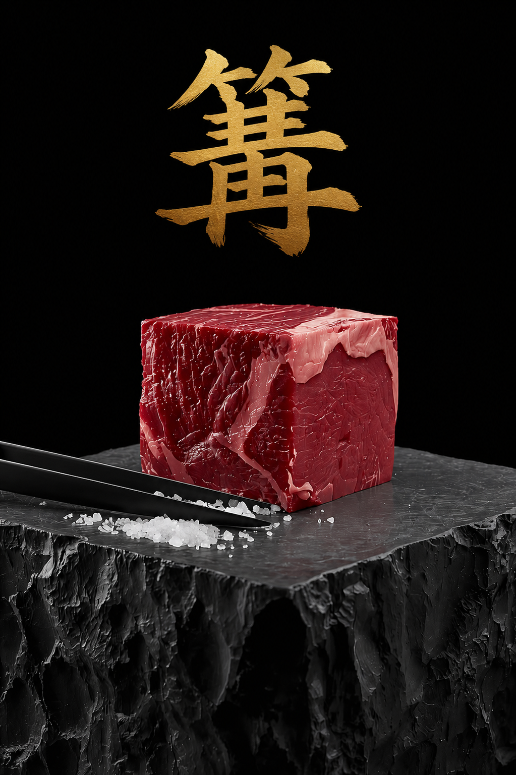 Japanese wagyu prepared for the KAGARI hearth